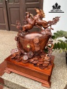 Tượng Song Mã Uyên Ương Gỗ Cẩm Cao 64 Ngang 48 Sâu 20 (cm)