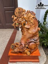 Tượng Tiểu Đồng Cưỡi Cá Chép Gỗ Hương Cao 79 Ngang 46 Sâu 26 (cm)