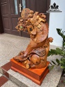 Tượng Tiểu Đồng Cưỡi Cá Chép Gỗ Hương Cao 79 Ngang 46 Sâu 26 (cm)