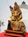 Tượng Đạt Ma Sư Tổ Gỗ Lũa Ngọc Am Cao 50 Ngang 34 Sâu 15 (cm)