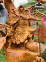Tượng Quan Công Gỗ Hương Cao 111 Ngang 80 Sâu 35 (cm)