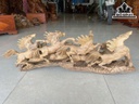 Tượng Bát Mã Gỗ Bách Xanh Cao 29 Ngang 79 Sâu 23 (cm)