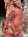 Tượng Cá Chép Hóa Rồng Gỗ Hương Cao 86 Ngang 42 Sâu 18 (cm)