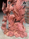 Tượng Cá Chép Hóa Rồng Gỗ Hương Cao 86 Ngang 42 Sâu 18 (cm)