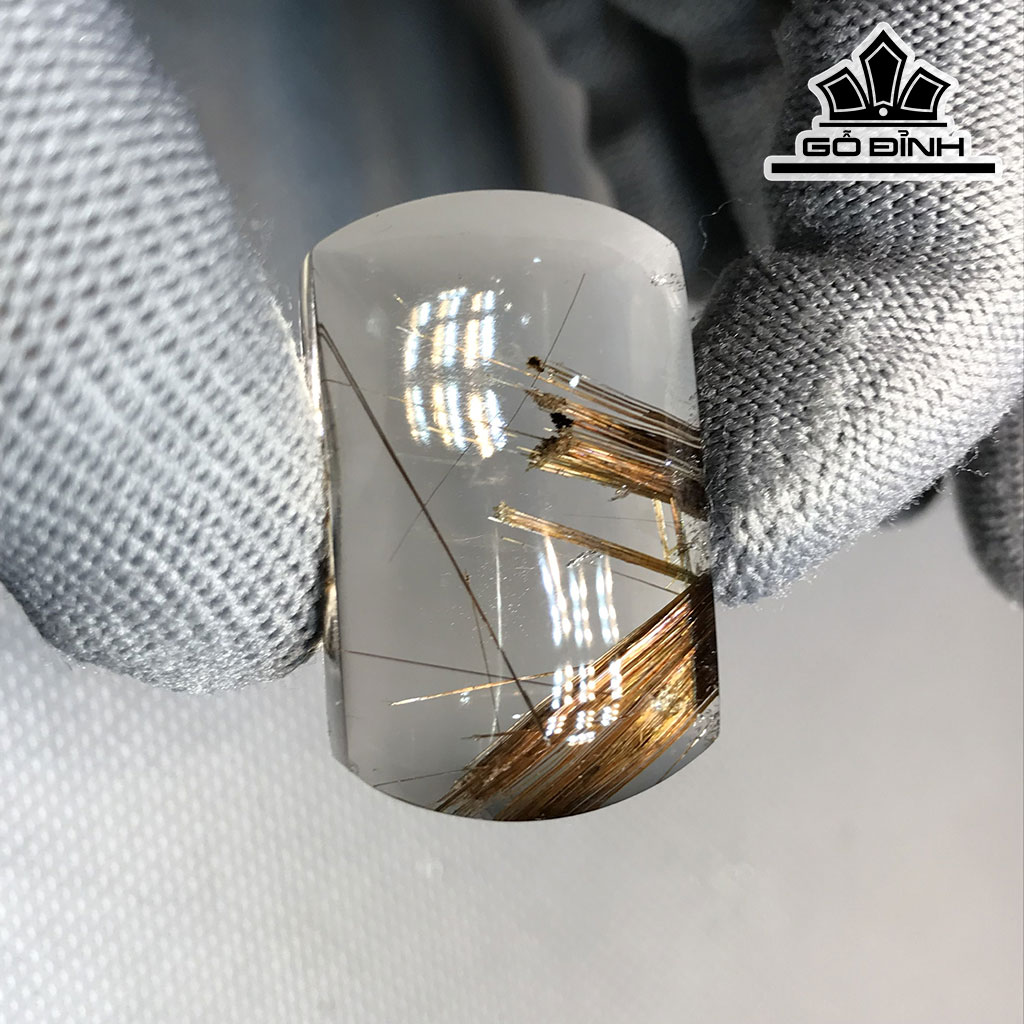 Mặt Dây Chuyền Đá Thạch Anh Tóc Nâu Cao 35 Ngang 21,8 Sâu 13 (mm) 19gr