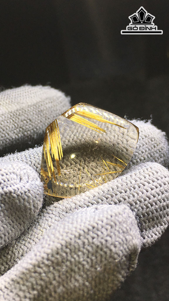 Mặt Dây Chuyền Đá Thạch Anh Tóc Vàng Cao 18,7 Ngang 26,6 Sâu 8,4 (mm) 6,2gr