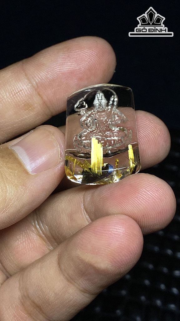 Mặt Dây Chuyền Đá Thạch Anh Tóc Vàng Cao 30,6 Ngang 18,9 Sâu 7,8 (mm) 7,9gr