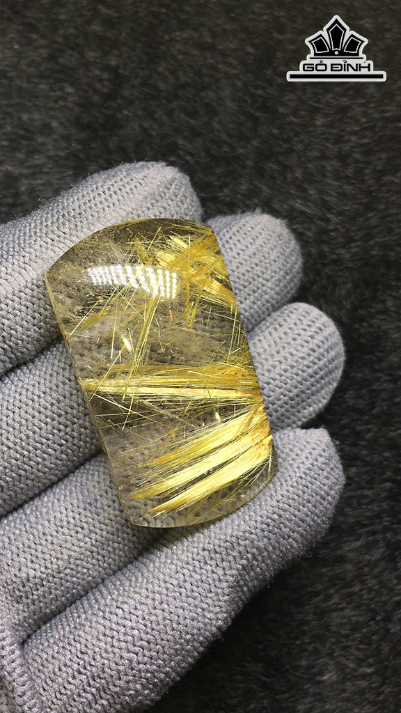 Mặt Dây Chuyền Đá Thạch Anh Tóc Vàng Cao 41,9 Ngang 23,7 Sâu 11,9 (mm) 21,8gr