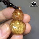 Mặt Dây Chuyền Hồ Lô Đá Thạch Anh Tóc Vàng Cao 33,4 Ngang 17,4 Sâu 9,8 (mm) 8,6gr