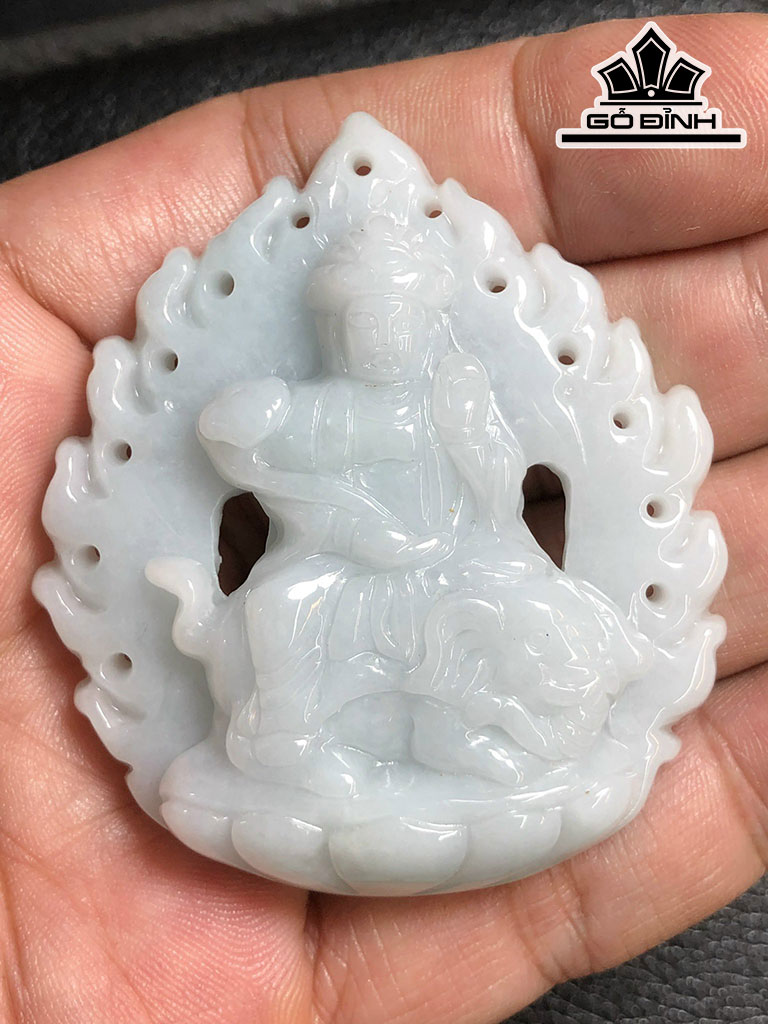 Mặt Dây Chuyền Phật Bản Mệnh Đá Cẩm Thạch Cao 55 Ngang 48 Sâu 12 (mm) 42gr