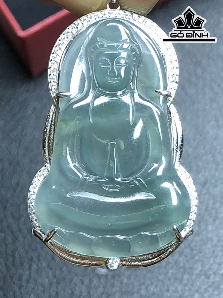 Mặt Dây Chuyền Quan Âm Đá Cẩm Thạch Cao 41 Ngang 27 Sâu 6,5 (mm) 7gr