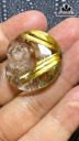 Mặt Dây Chuyền Quan Âm Tọa Nguyệt Đá Thạch Anh Tóc Vàng Cao 30,9 Ngang 30 Sâu 11,9 (mm) 13gr