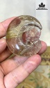 Mặt Dây Chuyền Quan Âm Tọa Nguyệt Đá Thạch Anh Tóc Vàng Cao 50,9 Ngang 46 Sâu 12,3 (mm) 36,8gr