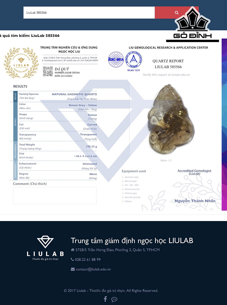 Rồng Đá Thạch Anh Tóc Vàng Cao 10,1 Ngang 7,1 Sâu 2,4 (cm) 195,33gr