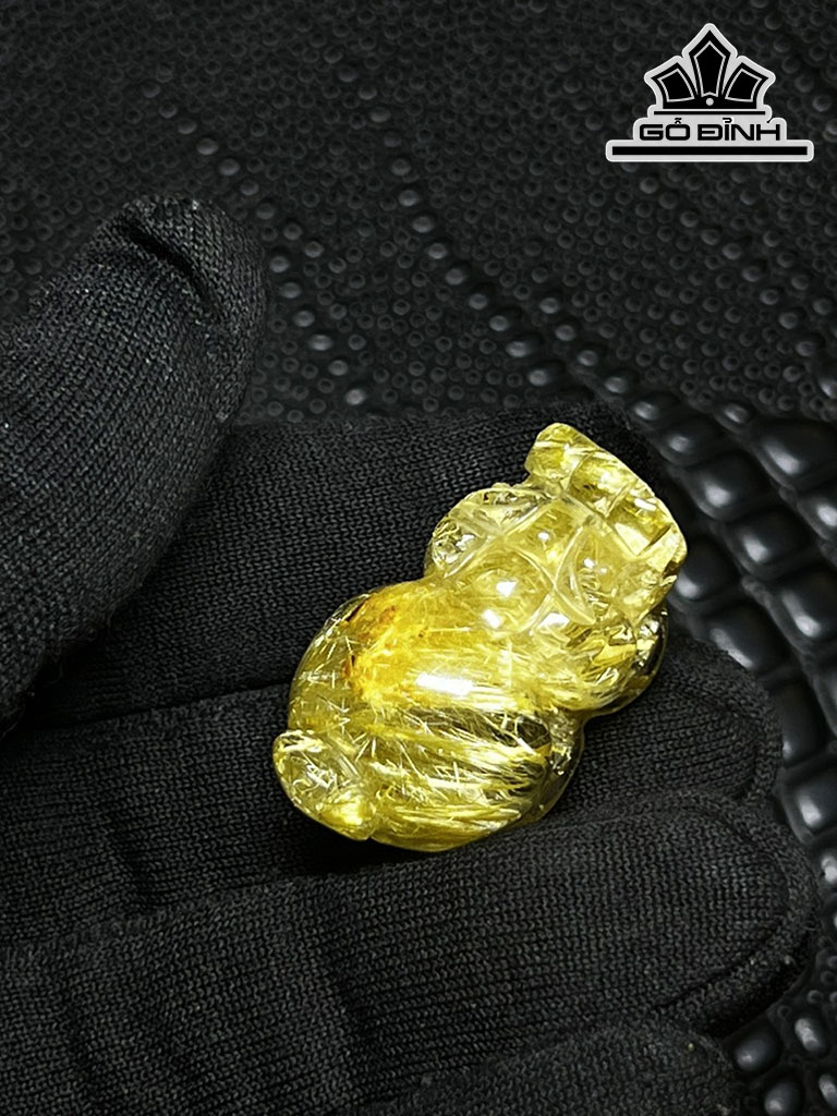 Tỳ Hưu Đá Thạch Anh Tóc Vàng Cao 33,3 Ngang 19 Sâu 18,5 (mm) 19gr