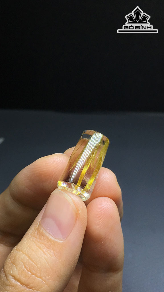 Trụ Đá Thạch Anh Tóc Vàng Cao 19,3 Ngang 10,4 (mm) 3,8gr