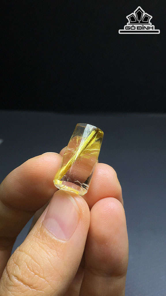 Trụ Đá Thạch Anh Tóc Vàng Cao 19,3 Ngang 10,4 (mm) 3,8gr