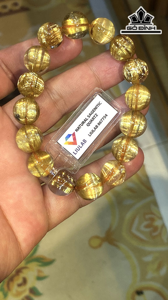 Vòng Tay Đá Thạch Anh Tóc Vàng Đường Kính Hạt 13,41-12,51 (mm) 238.79cts