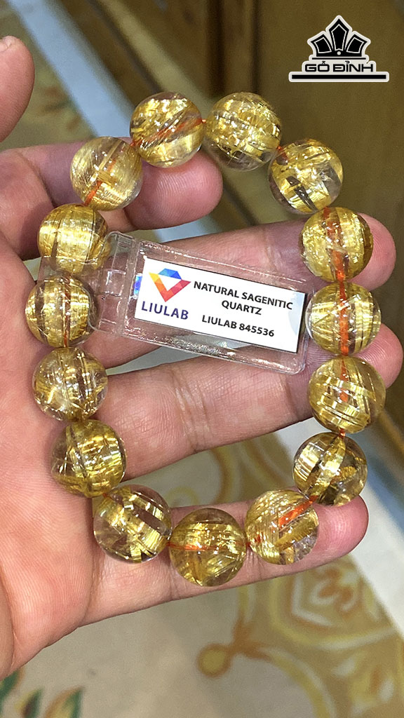 Vòng Tay Đá Thạch Anh Tóc Vàng Đường Kính Hạt 14,72-14,00 (mm) 306.64cts