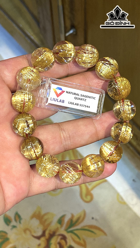 Vòng Tay Đá Thạch Anh Tóc Vàng Đường Kính Hạt 14,94-14,04 (mm) 319.81cts