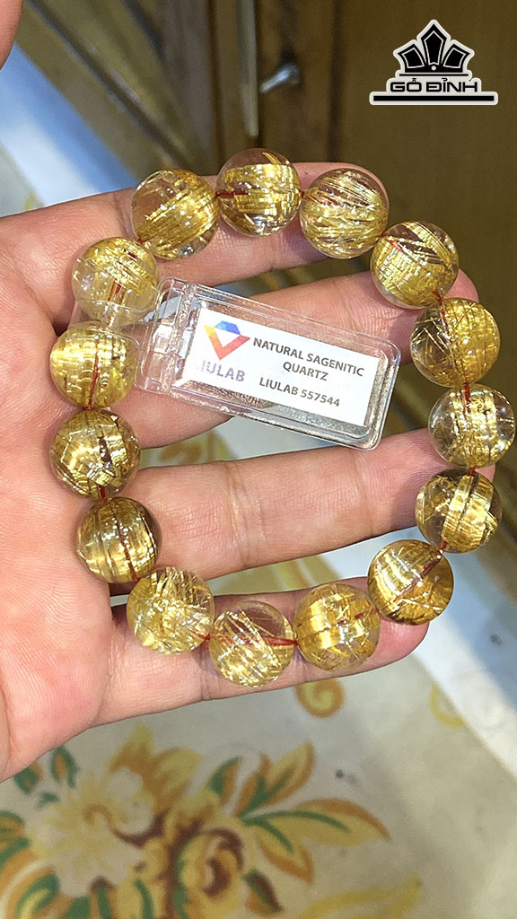 Vòng Tay Đá Thạch Anh Tóc Vàng Đường Kính Hạt 14,94-14,04 (mm) 319.81cts
