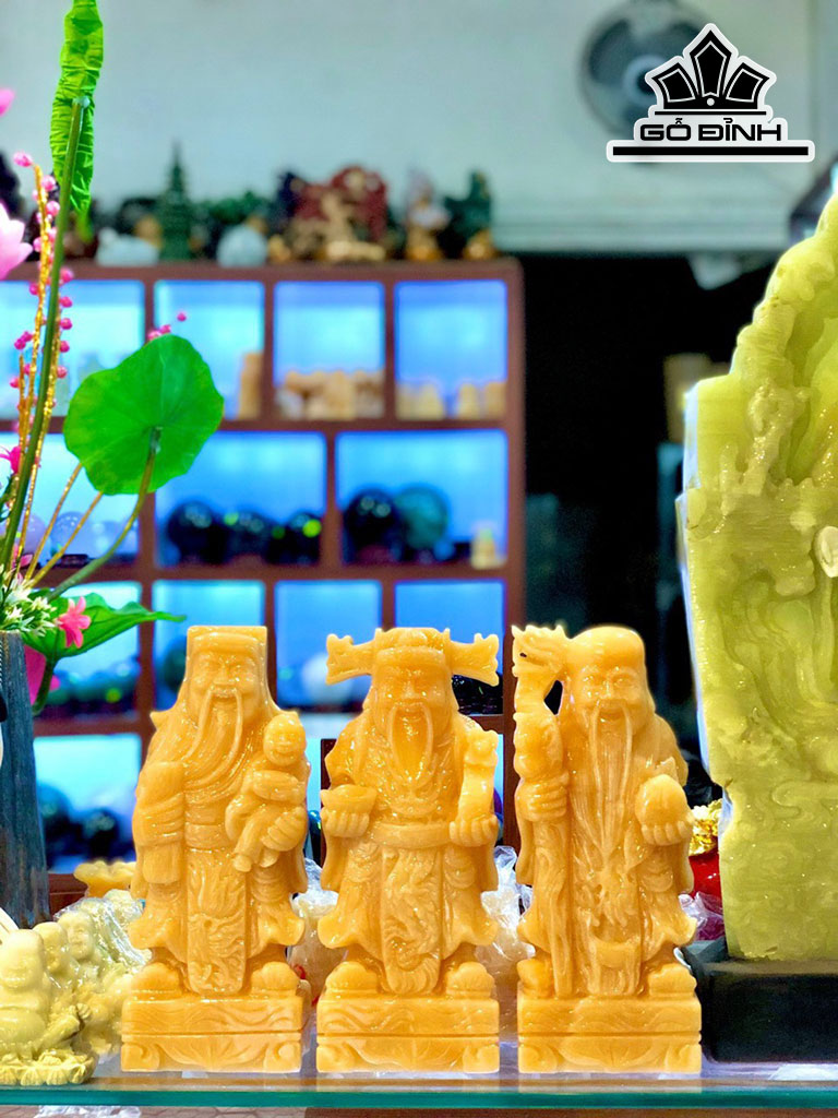 Bộ Phúc Lộc Thọ Đá Thạch Anh Cao 30 (cm)