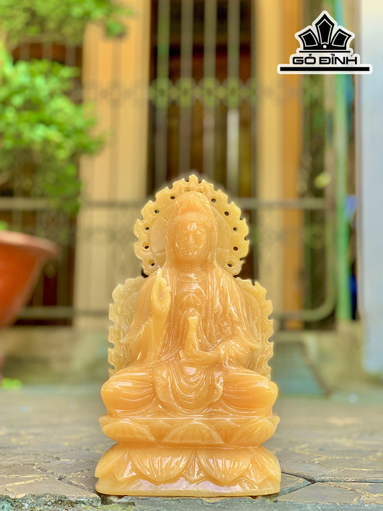 Tượng Mẹ Quan Âm Đá Ngọc Hoàng Long Cao 30 (cm)