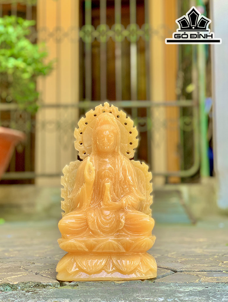 Tượng Mẹ Quan Âm Đá Ngọc Hoàng Long Cao 30 (cm)