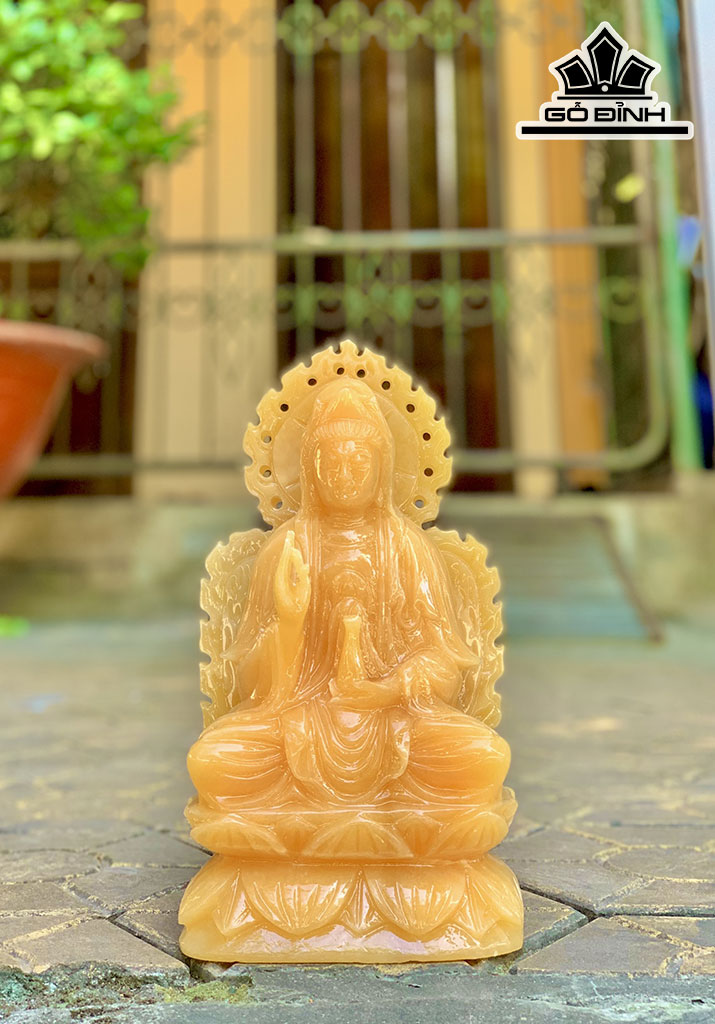 Tượng Mẹ Quan Âm Đá Ngọc Hoàng Long Cao 30 (cm)