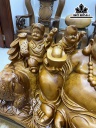 Tượng Phật Di Lặc Tam Phúc Gỗ Ngọc Am Cao 34 Ngang 68 Sâu 25 (cm)