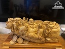 Tượng Phật Di Lặc Tam Phúc Gỗ Ngọc Am Cao 36 Ngang 85 Sâu 35 (cm)