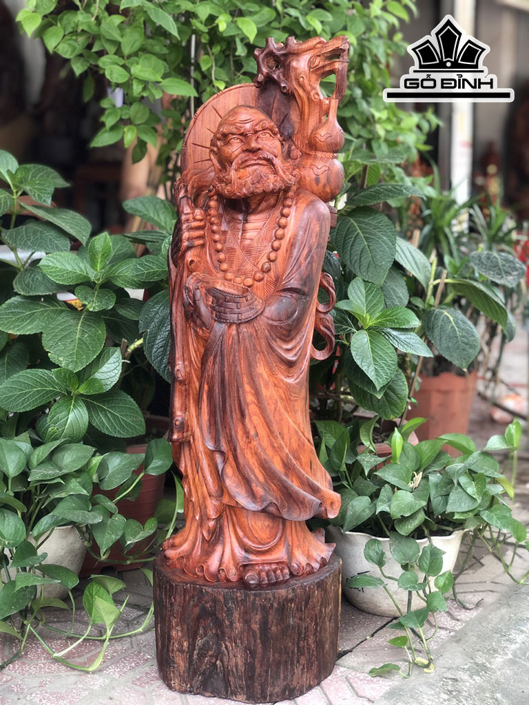Tượng Đạt Ma Sư Tổ Gỗ Cẩm Cao 81 Ngang 25 Sâu 23 (cm)