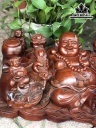 Tượng Phật Di Lặc Ngũ Phúc Gỗ Trắc Cao 20 Ngang 59 Sâu 29 (cm)