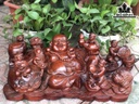 Tượng Phật Di Lặc Ngũ Phúc Gỗ Trắc Cao 20 Ngang 59 Sâu 29 (cm)