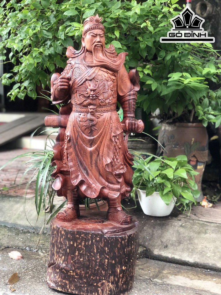Tượng Quan Công Gỗ Cẩm Cao 102 Ngang 35 Sâu 33 (cm)
