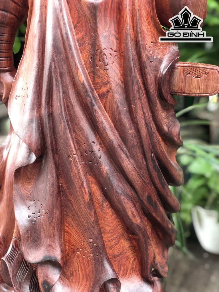 Tượng Quan Công Gỗ Cẩm Cao 102 Ngang 35 Sâu 33 (cm)