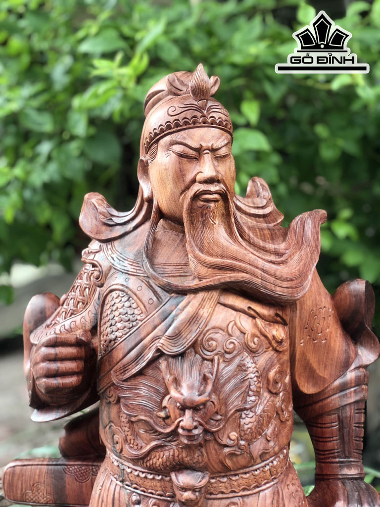 Tượng Quan Công Gỗ Cẩm Cao 102 Ngang 35 Sâu 33 (cm)