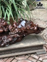 Tượng Song Nghê Gỗ Trắc Cao 26 Ngang 73 Sâu 23 (cm)
