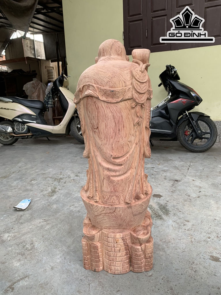 Tượng Phật Di Lặc Gỗ Hương Cao 100 Ngang 34 Sâu 30 (cm)