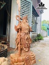 Tượng Quan Công Gỗ Hương Cao 79 Ngang 40 Sâu 22 (cm)