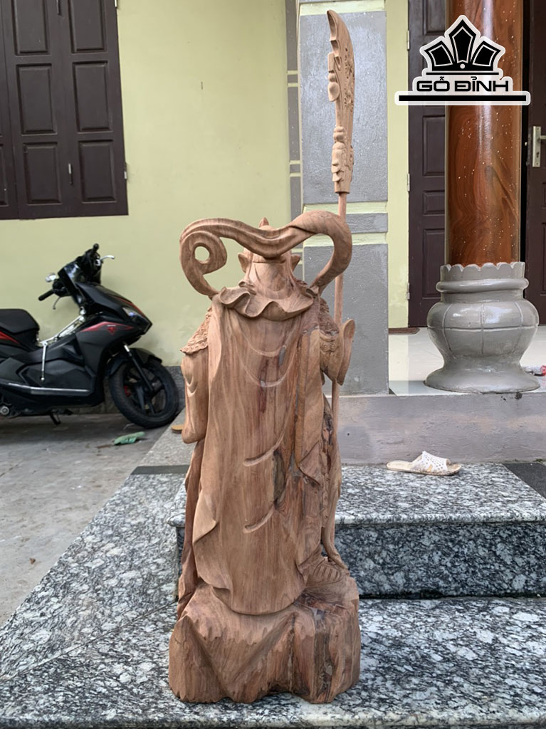 Tượng Quan Công Gỗ Hương Cao 80 Ngang 31 Sâu 23 (cm)