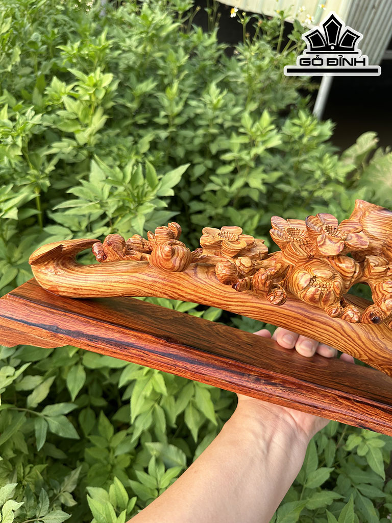 Cầu Như Ý Mai Điểu Gỗ Cẩm Cao 19 Ngang 56 Sâu 15 (cm)