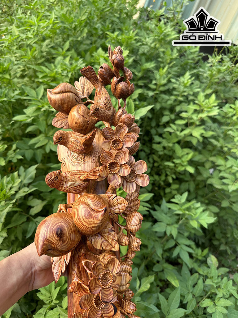 Cầu Như Ý Mai Điểu Gỗ Cẩm Cao 19 Ngang 56 Sâu 15 (cm)