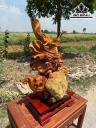 Tượng Đạt Ma Sư Tổ Gỗ Hương Cao 67 Ngang 42 Sâu 30 (cm)