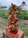 Tượng Đạt Ma Sư Tổ Gỗ Hương Cao 74 Ngang 39 Sâu 20 (cm)