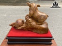 Tượng Heo Phong Thủy Gỗ Cẩm Cao 30 Ngang 40 Sâu 20 (cm)