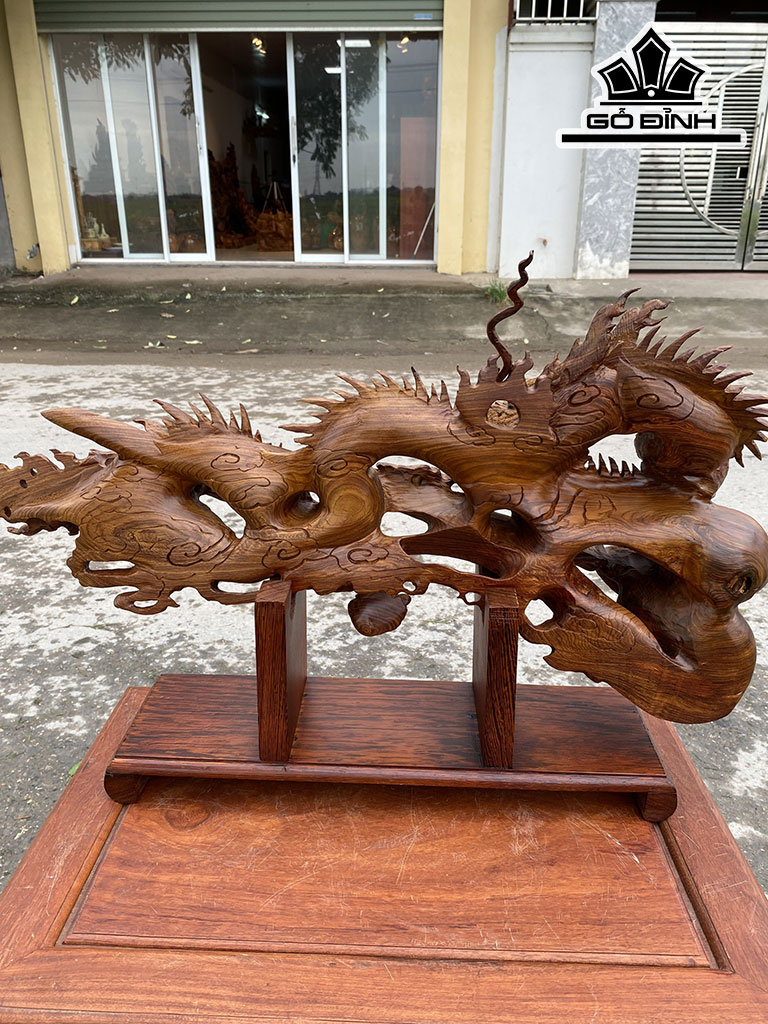 Tượng Nhất Long Gỗ Cẩm Cao 48 Ngang 72 Sâu 13 (cm)