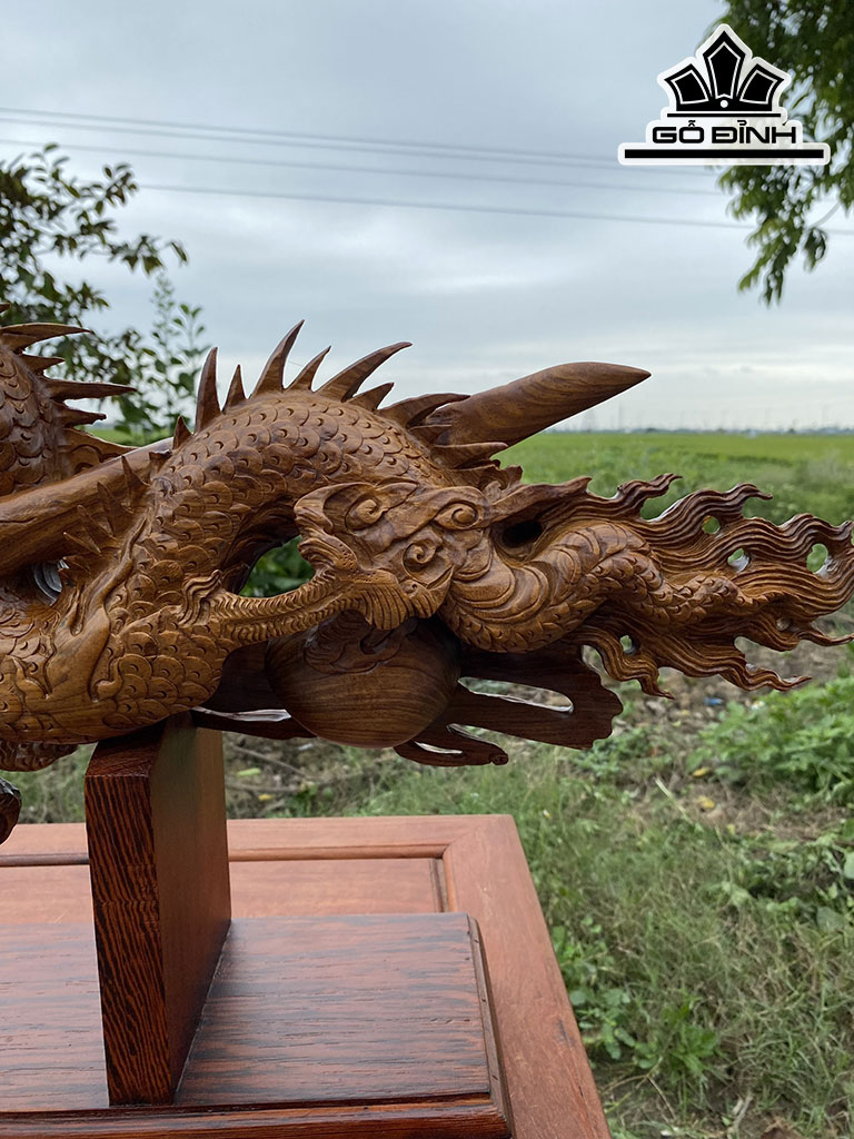 Tượng Nhất Long Gỗ Cẩm Cao 48 Ngang 72 Sâu 13 (cm)