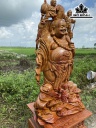 Tượng Phật Di Lặc Tam Phúc Gỗ Hương Cao 80 Ngang 42 Sâu 22 (cm)