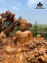 Tượng Phật Tổ Gỗ Hương Cao 57 Ngang 55 Sâu 25 (cm)